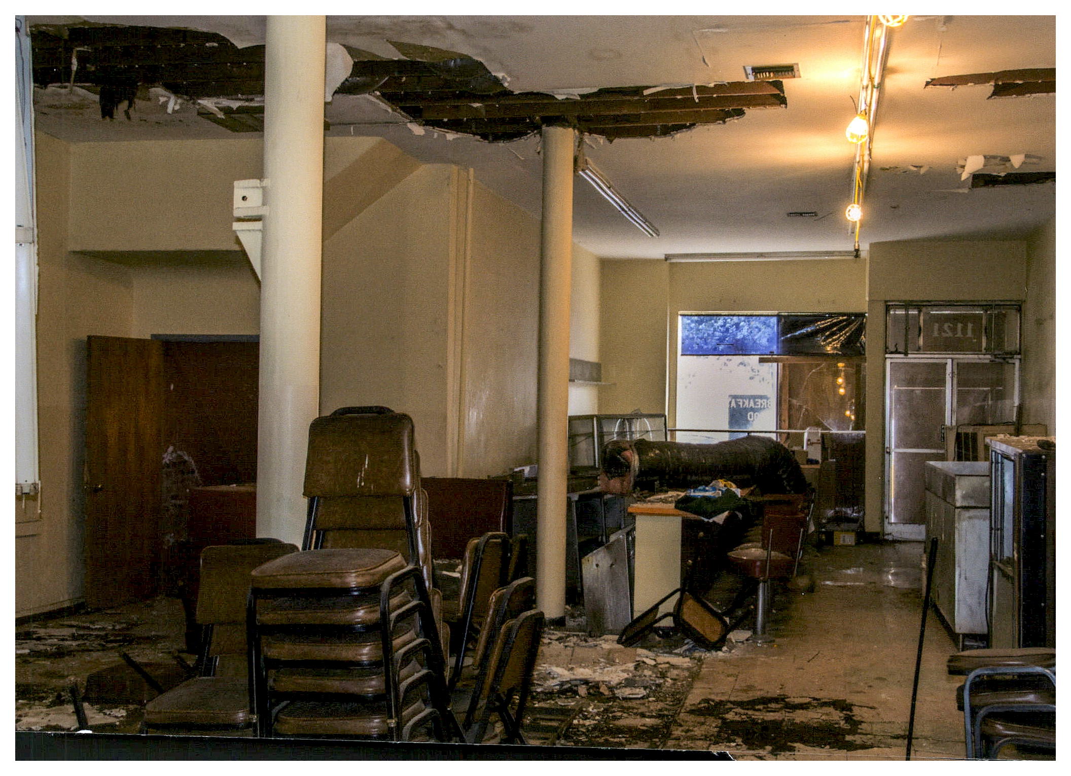Before: retail space from before construction.
